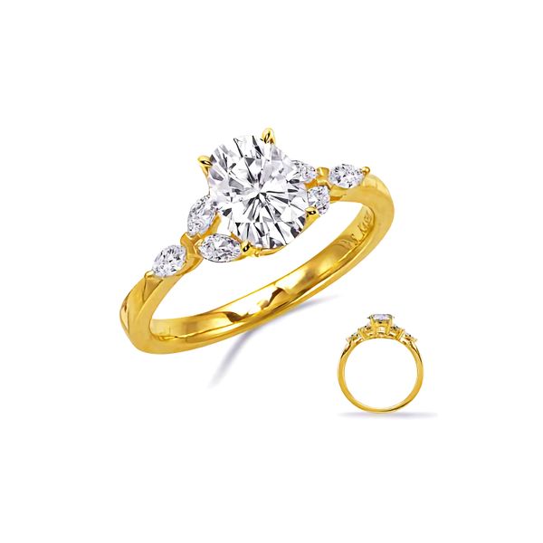 14K Yellow Gold 0.36ctw G/SI1 Diamond Semi-Mount for 1.00CT Marquise Size 6.5 Raleigh Diamond Fine Jewelry Raleigh, NC