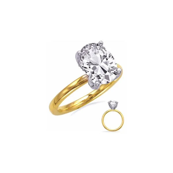 14K White & Yellow Gold 0.18ctw RBC Diamond Hidden Halo Raleigh Diamond Fine Jewelry Raleigh, NC