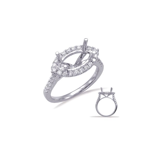 14K White Gold 0.32cttw Halo Marquise Semi-Mount Ring Size 7 Raleigh Diamond Fine Jewelry Raleigh, NC