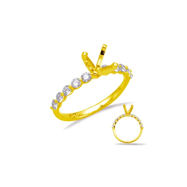 14K Yellow Gold 0.057cttw 4-Prong Semi- Mount Ring Size 7 Raleigh Diamond Fine Jewelry Raleigh, NC