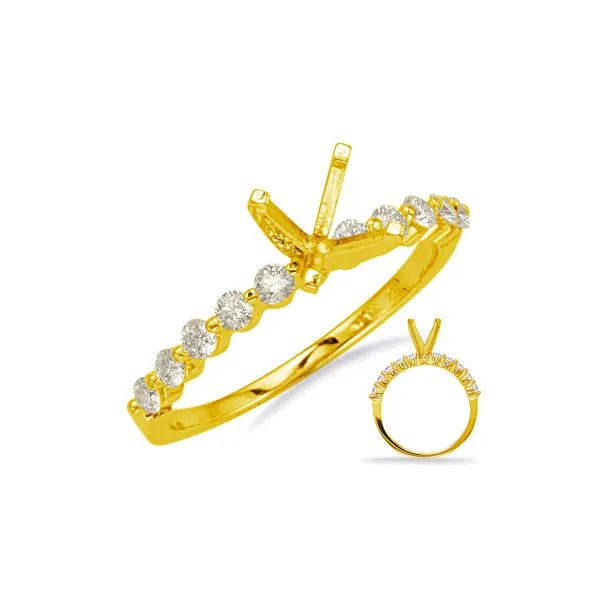 14K Yellow Gold 0.38ctw Contemporary Diamond Semi-Mount Raleigh Diamond Fine Jewelry Raleigh, NC