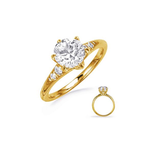 14KY 0.10ctw G/SI1 Diamond Accented Shank  for 1.5ct RBC Size 6.5 (KAS) Raleigh Diamond Fine Jewelry Raleigh, NC
