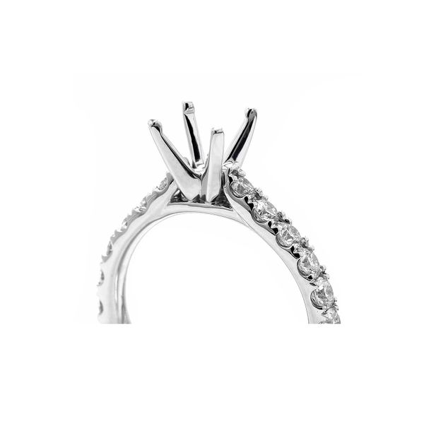 RD Classic Signature Platinum 3/4cttw  F/VS2+ Cathedral with 12 RBC Natural Diamonds Size 6 Raleigh Diamond Fine Jewelry Raleigh, NC