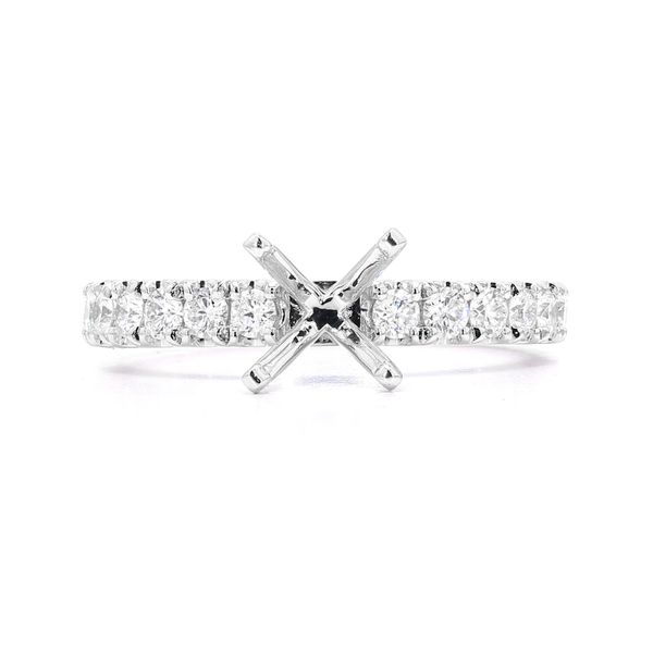RD Classic Signature Platinum 0.52ctw F/VS2+ Diamond Semi.mount with Accented Shank Size 6 Raleigh Diamond Fine Jewelry Raleigh, NC
