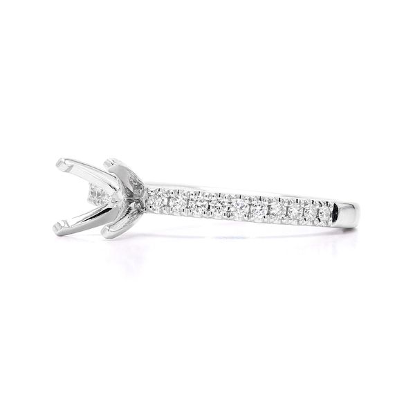 RD Classic Signature Platinum 0.20ctw Semi-mount with Accented Shank Image 2 Raleigh Diamond Fine Jewelry Raleigh, NC