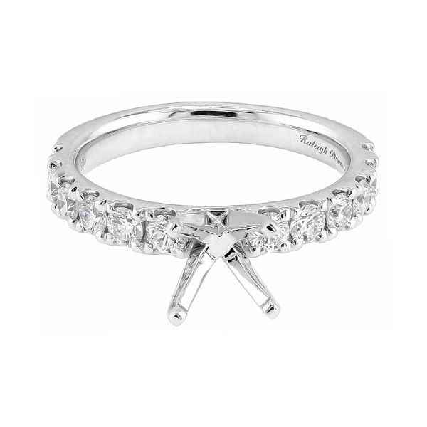 RD Classic Signature Platinum 3/4cttw RBC Diamond* Semi-mount Accented Engagement Ring Setting Sz 6 Raleigh Diamond Fine Jewelry Raleigh, NC