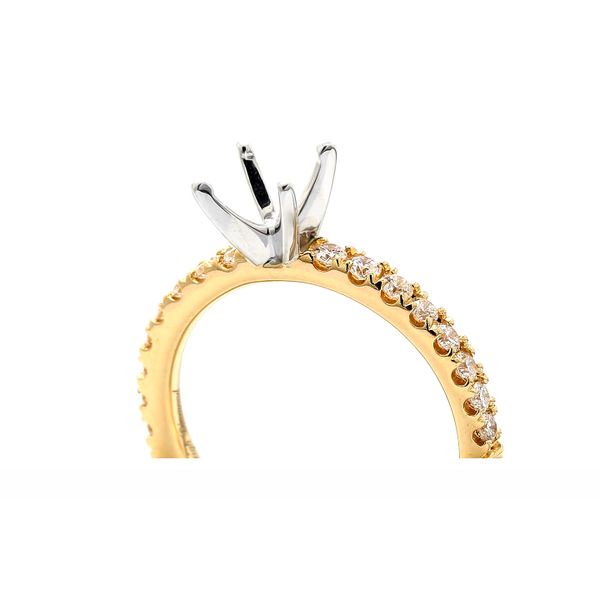 RD Classic Signature 18K Yellow Gold 0.33ctw F/VS+ Diamond Semi-mount with Accented Shank Sz 6 Raleigh Diamond Fine Jewelry Raleigh, NC