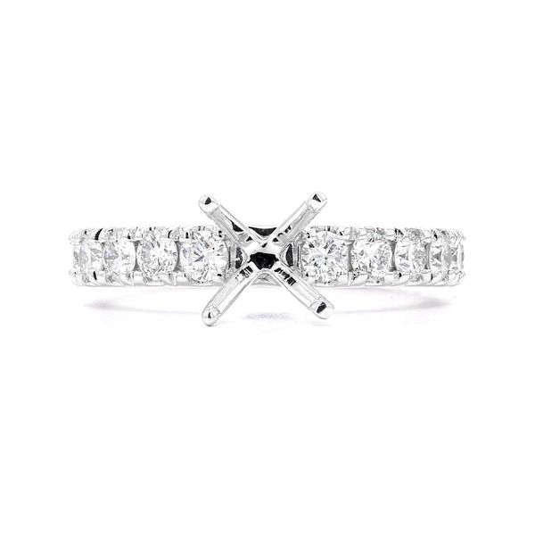 RD Classic Signature 14K White Gold 3/4ctw Semi-mount with Accented Shank Sz 6 Raleigh Diamond Fine Jewelry Raleigh, NC