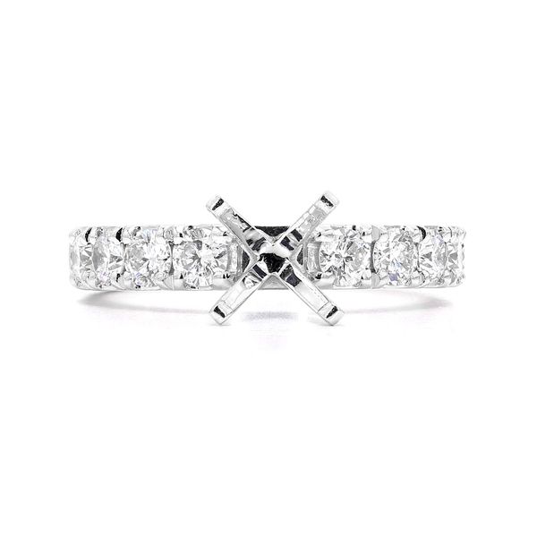 RD Classic Signature 14K White Gold 1.00ctw Diamond Semi-mount with Accented Shank Sz 6 Raleigh Diamond Fine Jewelry Raleigh, NC