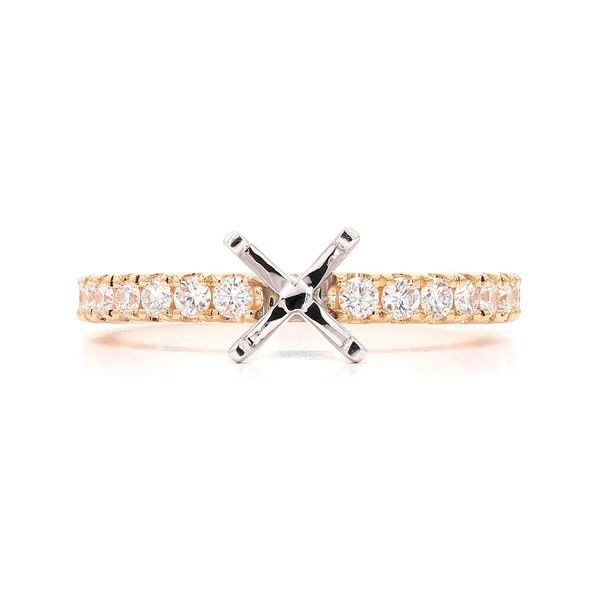 14K Yellow Gold 0.35ctw Diamond Semi-mount Accented Shank Sz 6 Raleigh Diamond Fine Jewelry Raleigh, NC