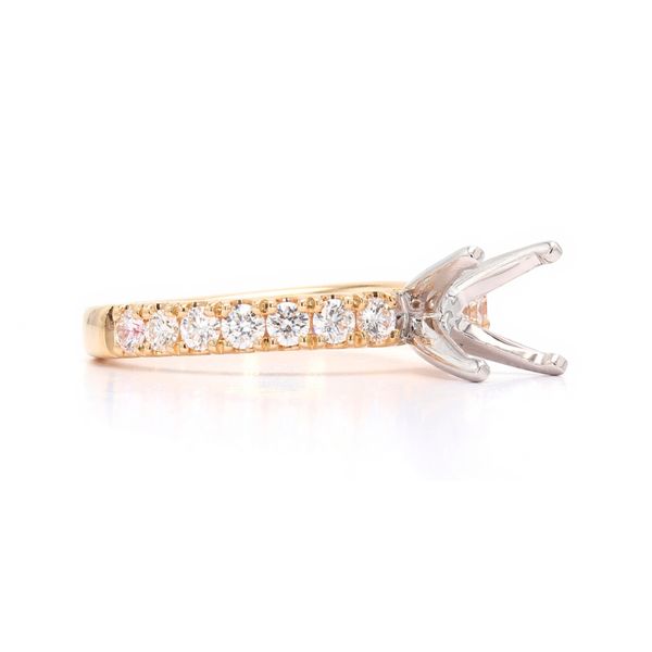 RD Classic Signature 14K Yellow Gold 0.50ctw F/VS+ Diamond Semi-mount Accented Shank Sz 6 Image 2 Raleigh Diamond Fine Jewelry Raleigh, NC