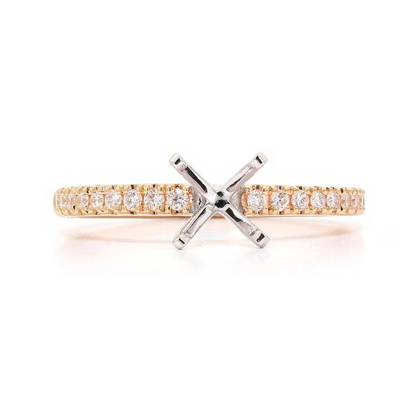 RD Classic Signature 14K Yellow Gold 0.20ctw Accented Shank Diamond Semi-mount Ring Setting Sz 6 Raleigh Diamond Fine Jewelry Raleigh, NC