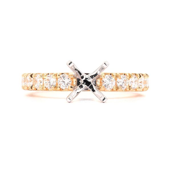 RD Classic Signature 14K Yellow Gold 0.59ctw Diamond Semi-mount Accented Shank Sz 6 Raleigh Diamond Fine Jewelry Raleigh, NC