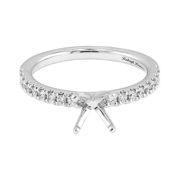 RD Classic Signature 18K White Gold 0.21cttw RBC Diamond* Semi-mount Accented Engagement Ring Setting Sz 6 Raleigh Diamond Fine Jewelry Raleigh, NC