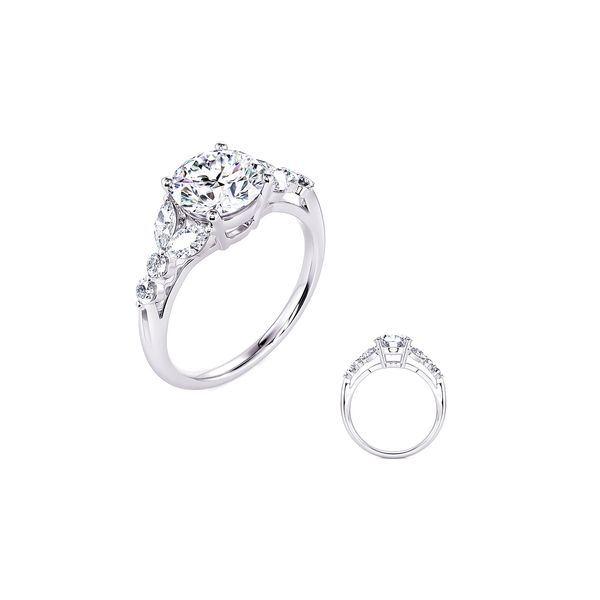 14K White Gold 0.51ctw Round Diamond Semi-mount for Marquise Sz 6.5 Raleigh Diamond Fine Jewelry Raleigh, NC