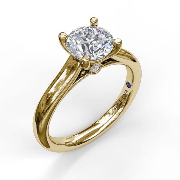 14K Yellow Gold 0.03ctw Semi-mount with Peek-A-Boo Diamond Sz 6.5 Raleigh Diamond Fine Jewelry Raleigh, NC