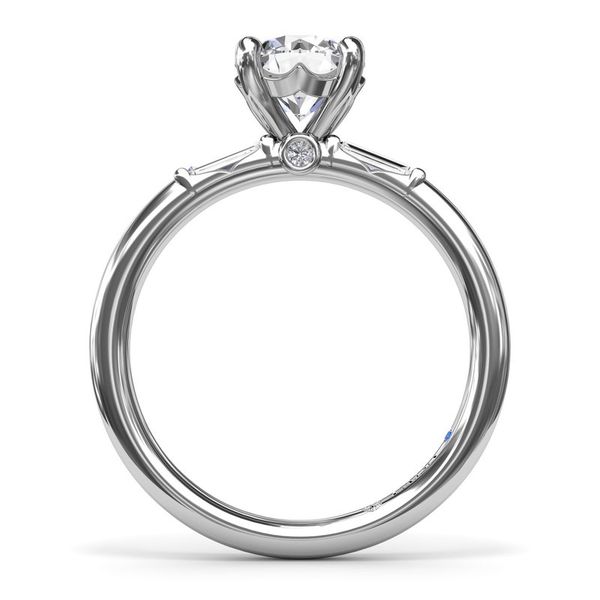 14K White Gold 0.16ctw Baguette Semi-mount Sz 6.5 Image 2 Raleigh Diamond Fine Jewelry Raleigh, NC