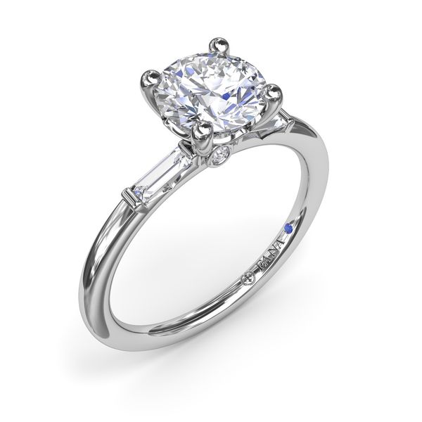 14K White Gold 0.16ctw Baguette Semi-mount Sz 6.5 Image 3 Raleigh Diamond Fine Jewelry Raleigh, NC