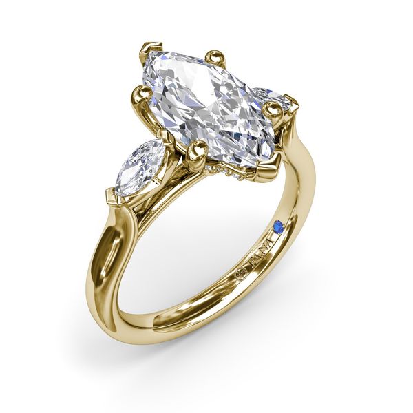 14K Yellow Gold 0.29ctw Diamond 3-Stone Semi-mount Sz 6.5 Raleigh Diamond Fine Jewelry Raleigh, NC