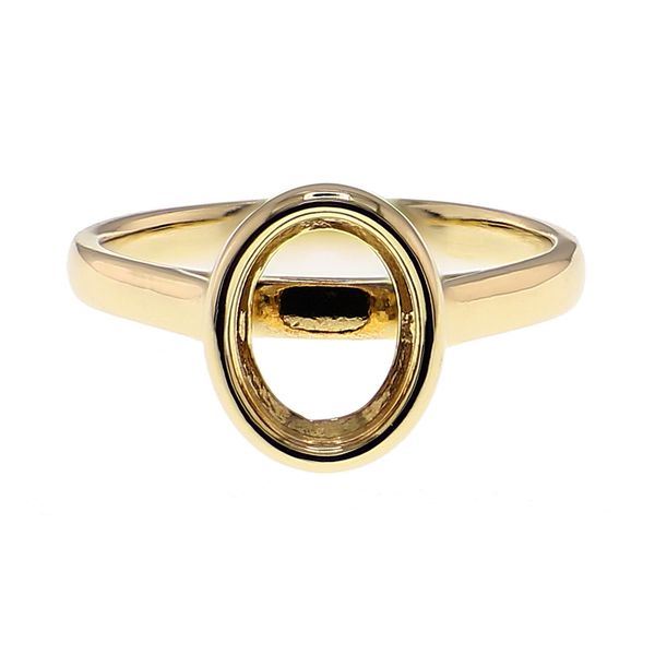 14K Yellow Gold Semi-mount Oval Bezel Set Sz 7 Raleigh Diamond Fine Jewelry Raleigh, NC