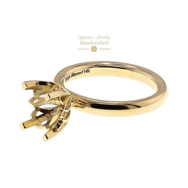 RD Custom Signature Handcrafted 14K Yellow Gold 3.0 mm Comfort Fit 11.5x8 mm Oval 4-Prong Low Tulipset Wedding Band Sz 7 Raleigh Diamond Fine Jewelry Raleigh, NC