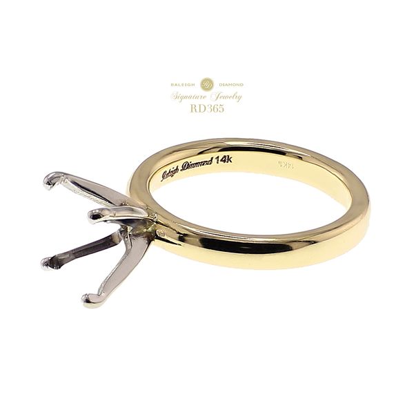 RD365 Signature 14K White & Yellow Gold 3.0 mm Semi-mount Sz 5.5 Raleigh Diamond Fine Jewelry Raleigh, NC