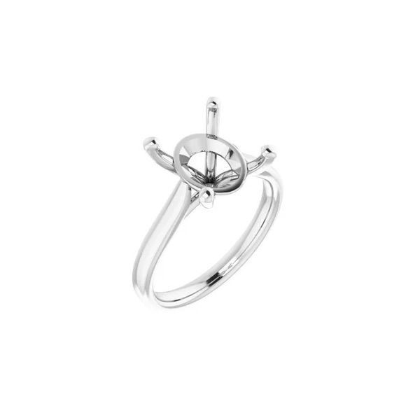 14K White Gold 12x10 mm Oval Engagement Ring Semi-mount Raleigh Diamond Fine Jewelry Raleigh, NC