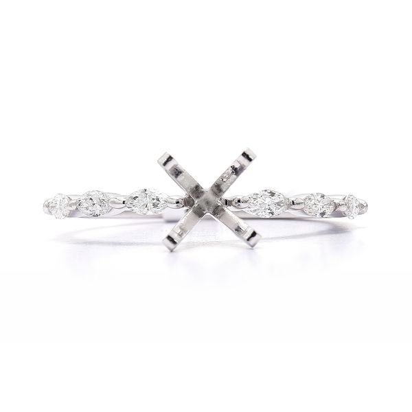 14K White Gold 0.36ctw Semi-mount for Marquise Sz 6.5 Raleigh Diamond Fine Jewelry Raleigh, NC