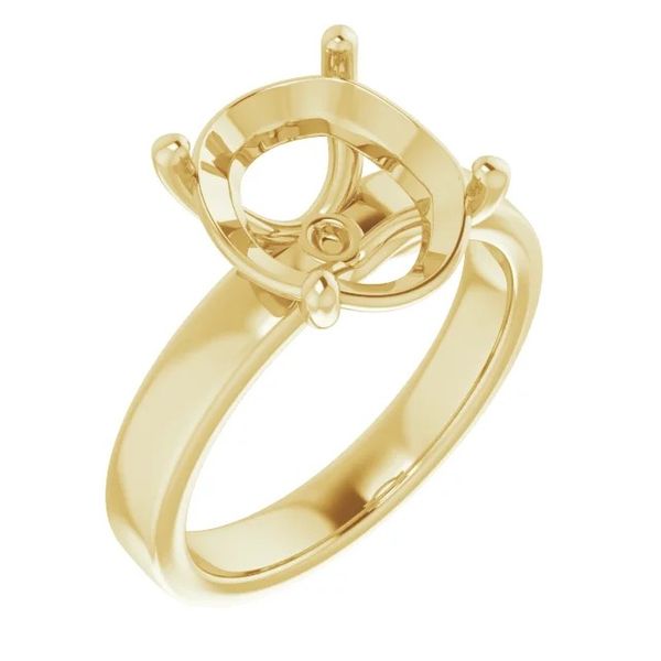 14K Yellow Gold 12x10 mm Oval Solitaire Engagement Ring Semi-mount Sz 6.75 Raleigh Diamond Fine Jewelry Raleigh, NC