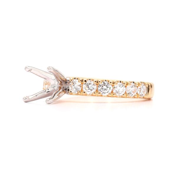 RD Classic Signature 18K Yelow Gold 0.74ctw Diamond Semi-mount Accented Shank Sz 6 Image 2 Raleigh Diamond Fine Jewelry Raleigh, NC