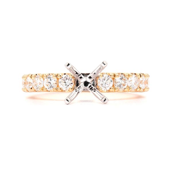 RD Classic Signature 18K Yelow Gold 0.74ctw Diamond Semi-mount Accented Shank Sz 6 Raleigh Diamond Fine Jewelry Raleigh, NC