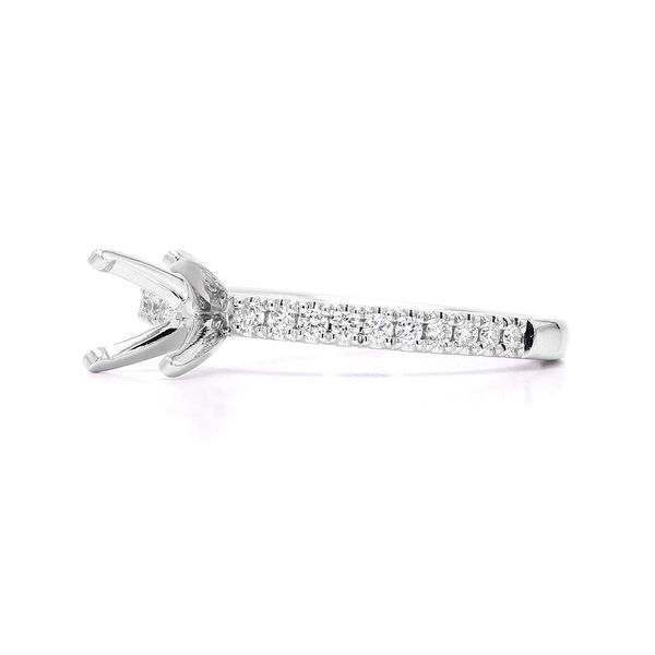 RD Classic Signature Platinum 0.20ctw F/VS+ Accented Shank Diamond Semi-mount Ring Setting Sz 6 Image 2 Raleigh Diamond Fine Jewelry Raleigh, NC