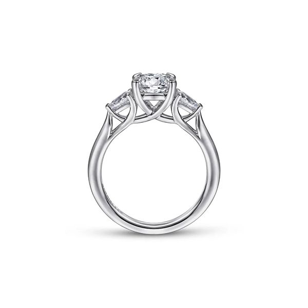14K White Gold 0.28ctw G-H/SI2 Round 3-Stone Diamond* Semi-mount Engagement Ring Setting Sz 6.5 Image 3 Raleigh Diamond Fine Jewelry Raleigh, NC