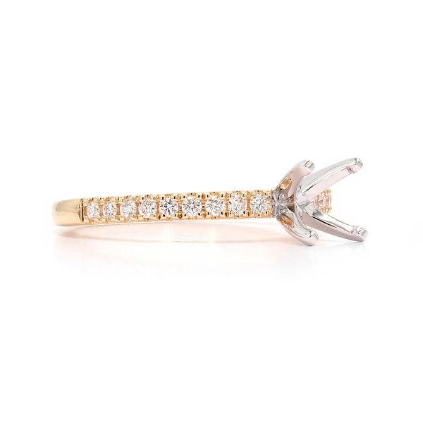 14K Yellow Gold 0.21ctw F/VS+ Diamond Semi-mount Accented Shank Sz 6 Image 3 Raleigh Diamond Fine Jewelry Raleigh, NC