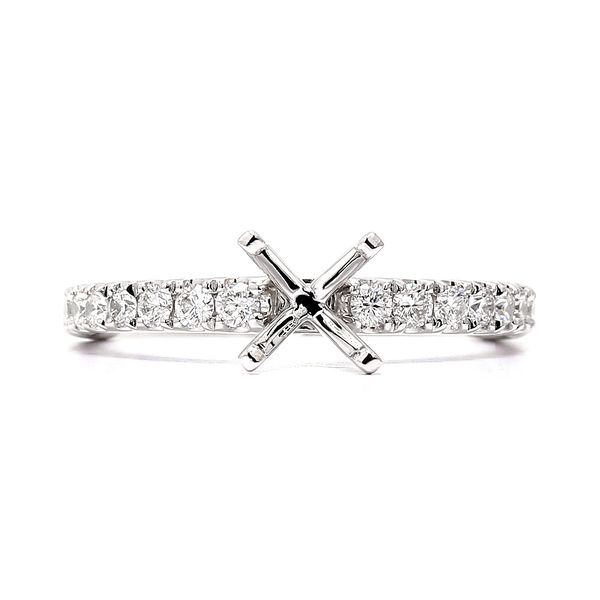 RD Classic Signature Platinum 0.35cttw Accented Shank Diamond Semi-mount Ring Setting Sz 6 Raleigh Diamond Fine Jewelry Raleigh, NC
