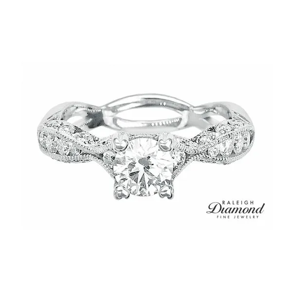 Estate 18K White Gold Tacori Diamond Engagement Ring Semi Mount Raleigh Diamond Fine Jewelry Raleigh, NC