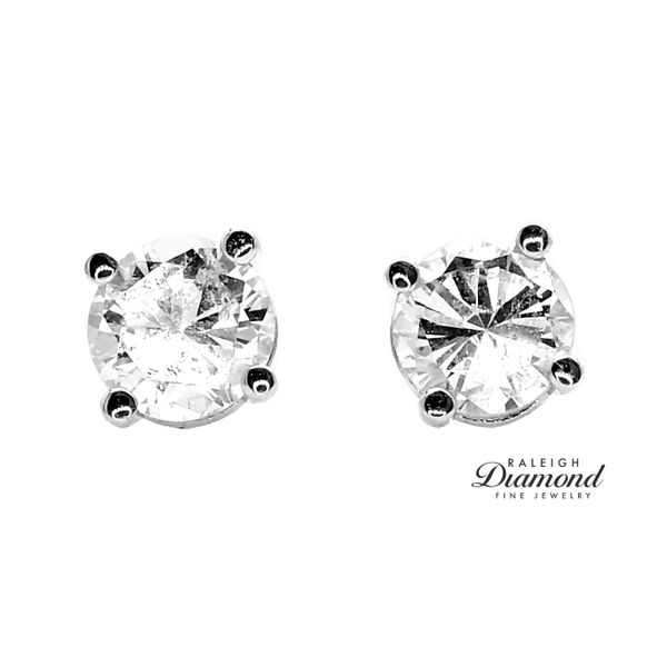 0.65 cttw Diamond Solitaire Stud Earrings 14k White Gold Image 2 Raleigh Diamond Fine Jewelry Raleigh, NC
