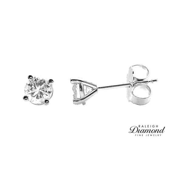 0.65 cttw Diamond Solitaire Stud Earrings 14k White Gold Raleigh Diamond Fine Jewelry Raleigh, NC