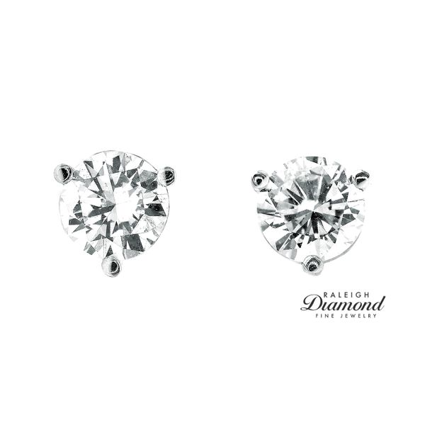 0.82 cttw Diamond Solitaire Stud Earrings 14k White Gold Image 2 Raleigh Diamond Fine Jewelry Raleigh, NC