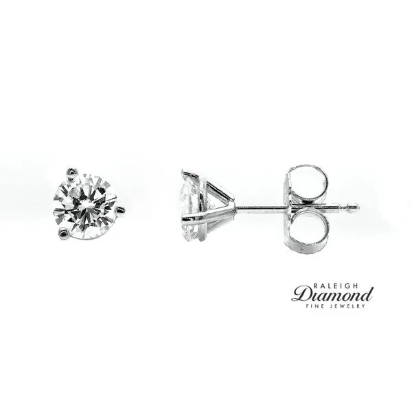 0.82 cttw Diamond Solitaire Stud Earrings 14k White Gold Raleigh Diamond Fine Jewelry Raleigh, NC