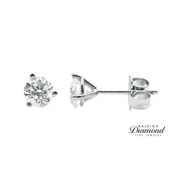 0.81 cttw Diamond Solitaire Stud Earrings 14k White Gold Raleigh Diamond Fine Jewelry Raleigh, NC