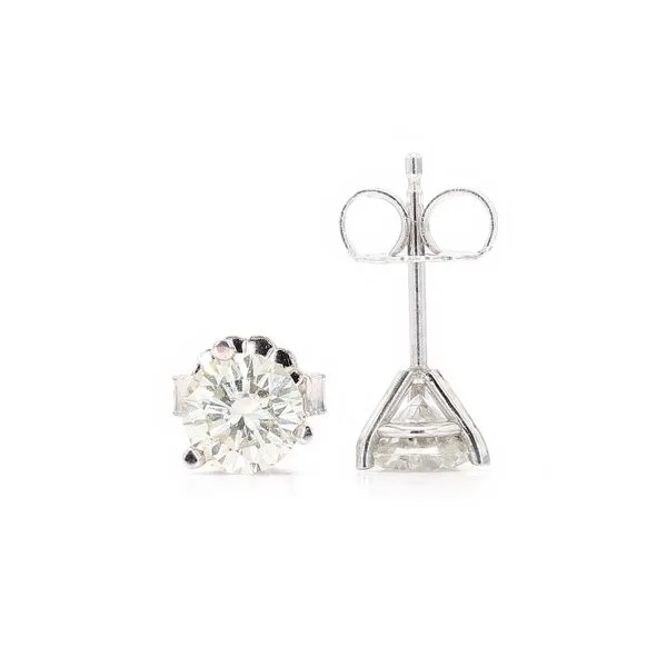 14K White Gold 1.00ctw Martini Set Diamond Stud Earrings Raleigh Diamond Fine Jewelry Raleigh, NC