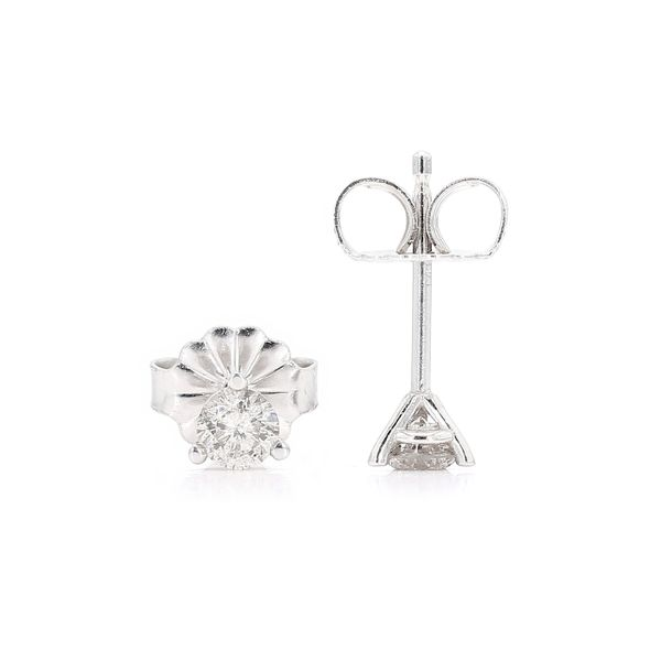 14K White Gold 0.26ctw Martini Set Diamond Stud Earrings Raleigh Diamond Fine Jewelry Raleigh, NC