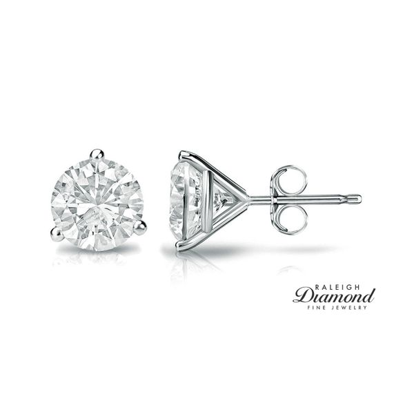 1.00cttw Diamond Solitaire Stud Earrings 14k White Gold Raleigh Diamond Fine Jewelry Raleigh, NC