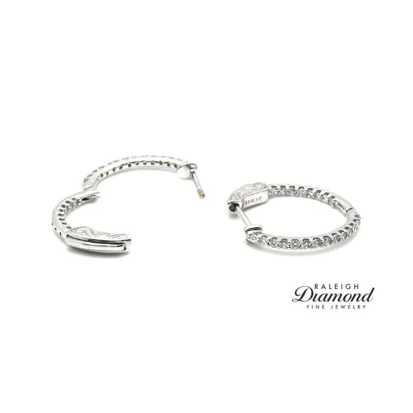 1/2  cttw Diamonds Oval Shaped Inisde-Out Hoops 14k White Gold Raleigh Diamond Fine Jewelry Raleigh, NC