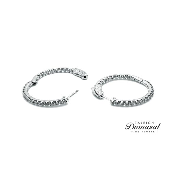 2  cttw Diamonds Oval Shaped Inisde-Out Hoops 14k White Gold Image 2 Raleigh Diamond Fine Jewelry Raleigh, NC