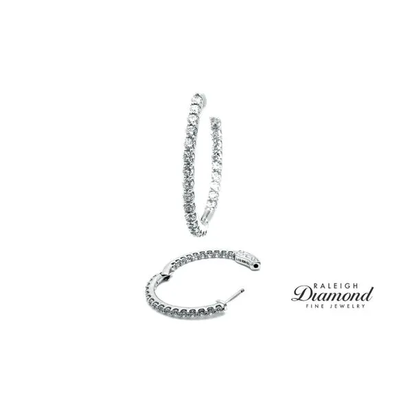 2  cttw Diamonds Oval Shaped Inisde-Out Hoops 14k White Gold Raleigh Diamond Fine Jewelry Raleigh, NC