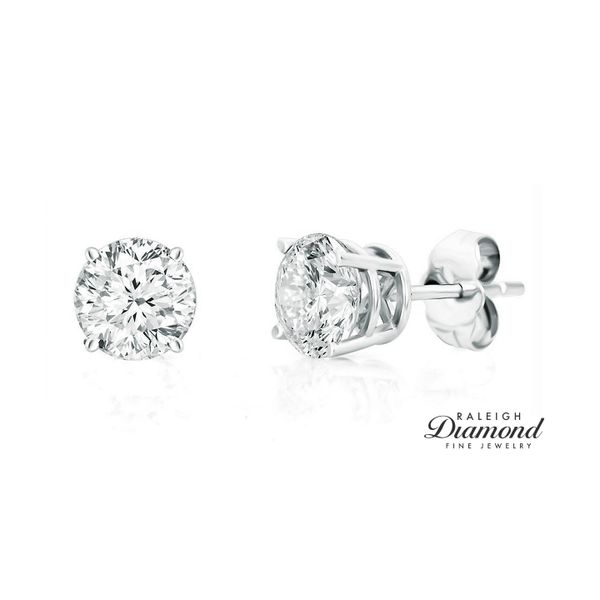 0.60 cttw Diamond Solitaire Stud Earrings 14k White Gold Raleigh Diamond Fine Jewelry Raleigh, NC