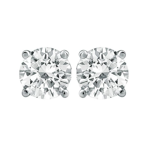 0.20 cttw Diamond Solitaire Stud Earrings 14k White Gold Image 2 Raleigh Diamond Fine Jewelry Raleigh, NC