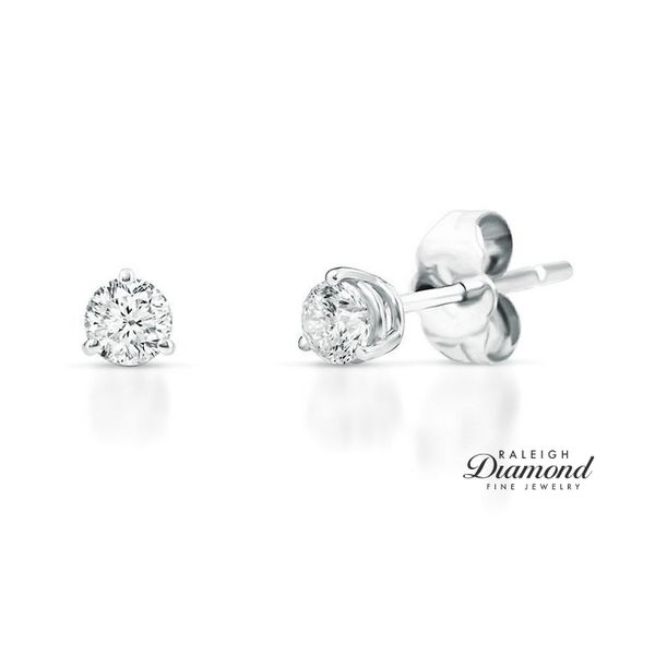 0.20 cttw Diamond Solitaire Stud Earrings 14k White Gold Raleigh Diamond Fine Jewelry Raleigh, NC